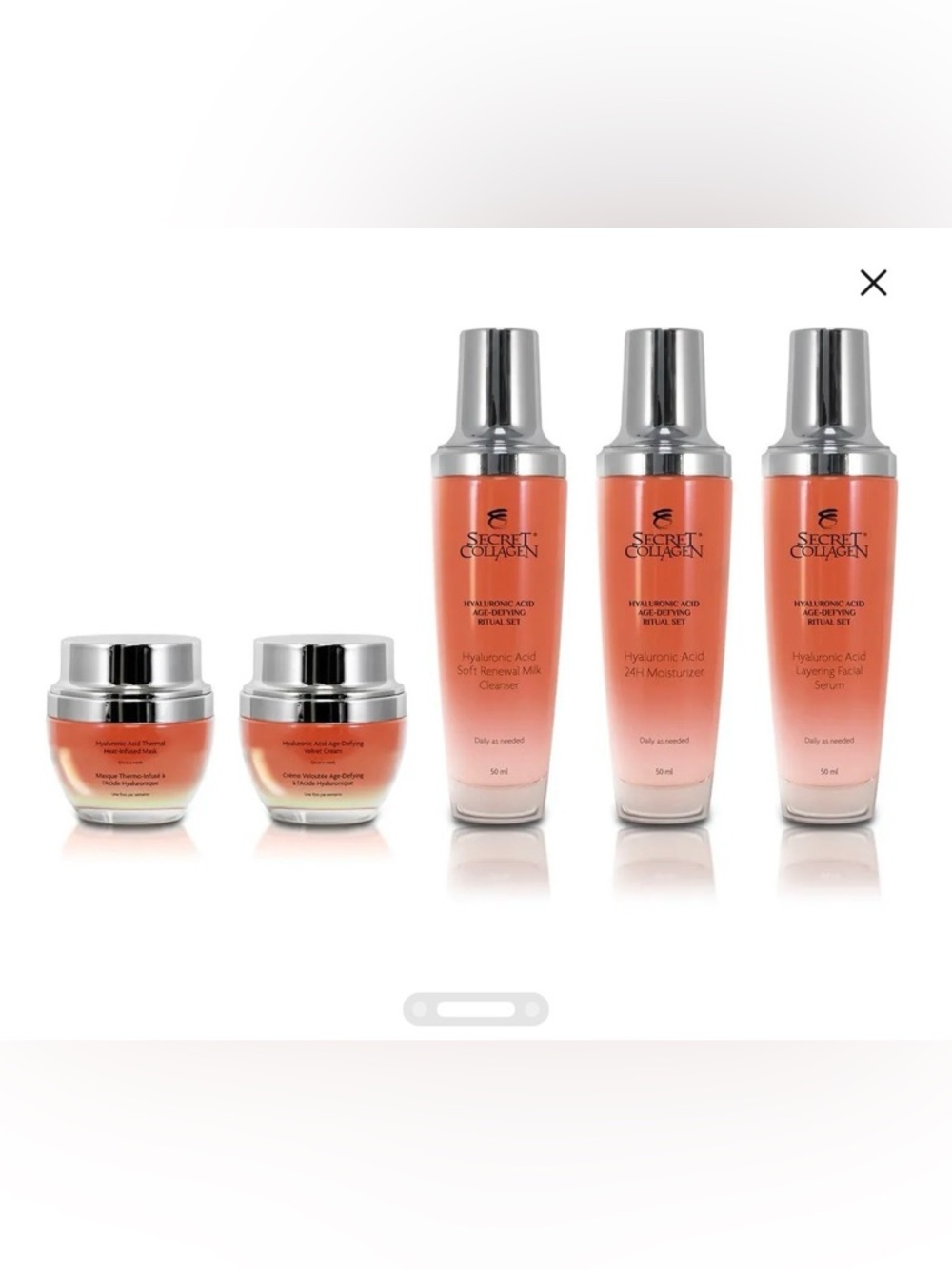 Secret Collagen Hyaluronic Acid Age-Defying Skincare Set - NEW & Sealed
